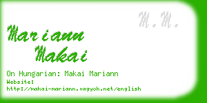 mariann makai business card